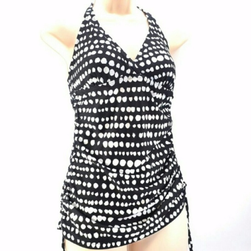 NWT Croft & Barrow Trailing Dots Tankini Top